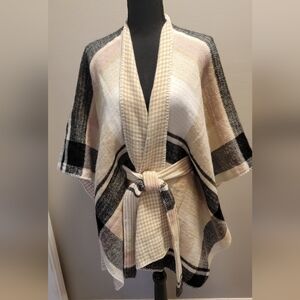 Chic Plaid Wrap with Belt